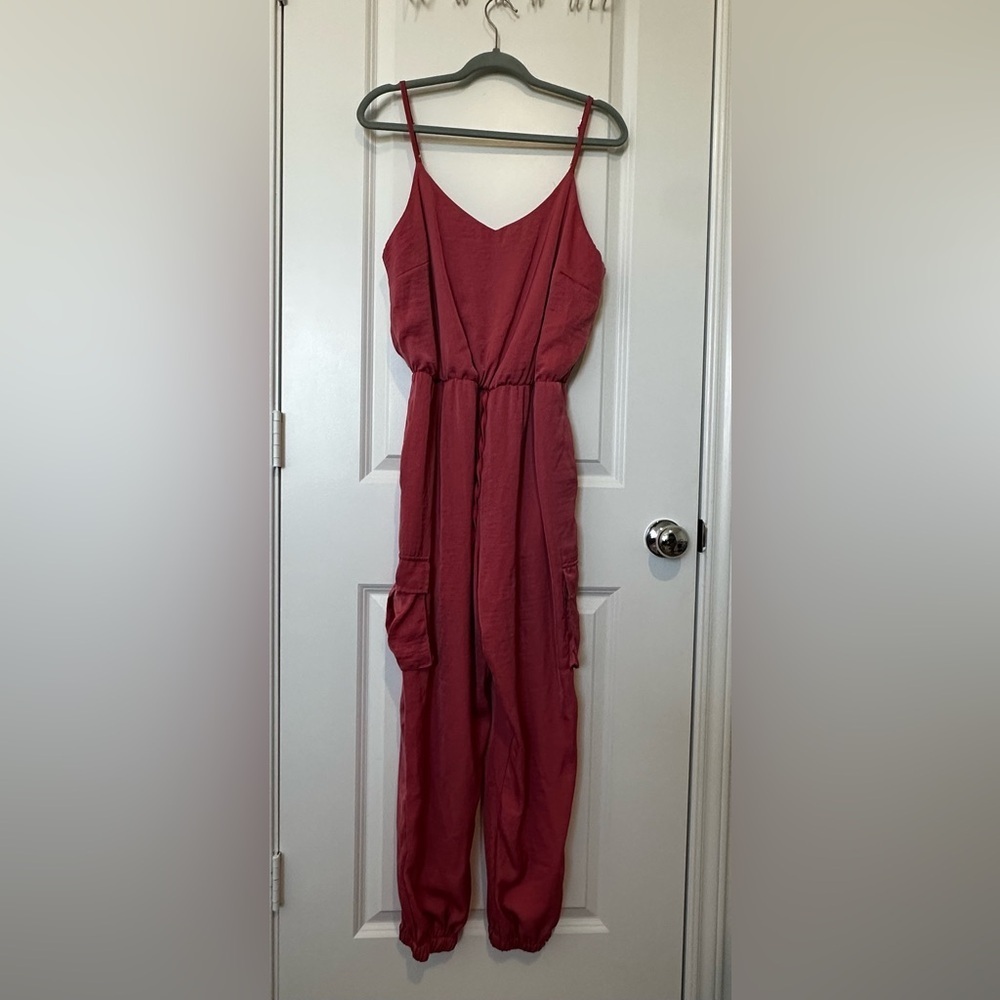 She + Sky Co Spaghetti Strap Satin Romper